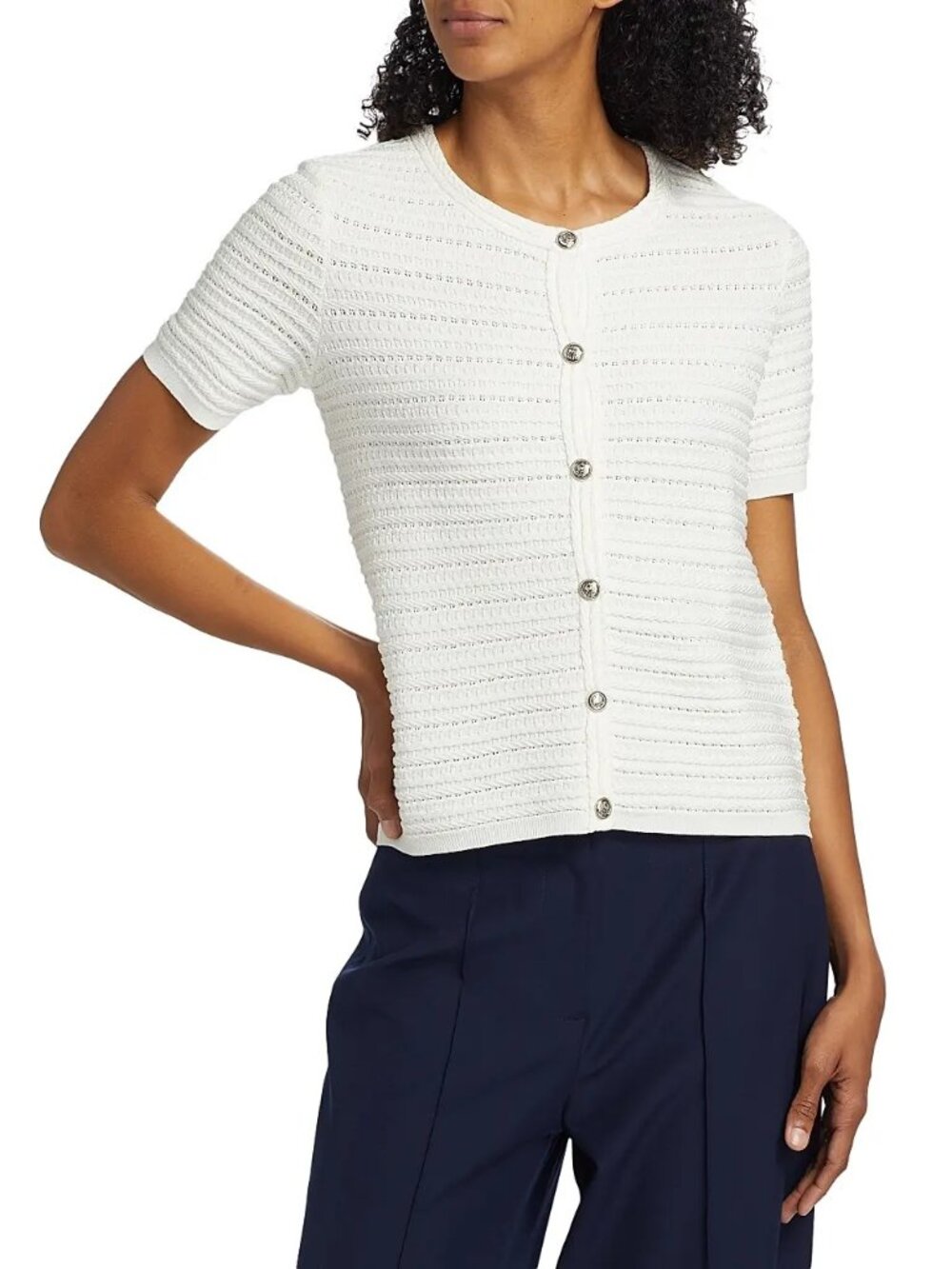 Elie Tahari Women's Button Cardigan XS White Knit Size XS New with Tag